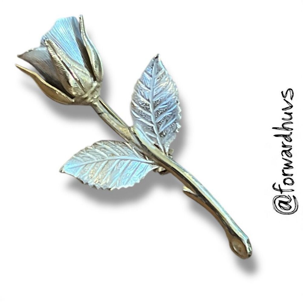 Bundle Sale 3 for $15 | Vintage-Style Gold-Tone Rose Brooch - Silver Tone Highli